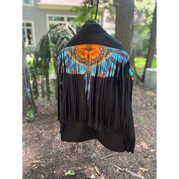 MARCELO BURLON COUNTY OF MILAN Jacket Size S Removable Wings Fringes - Picture 3 of 17